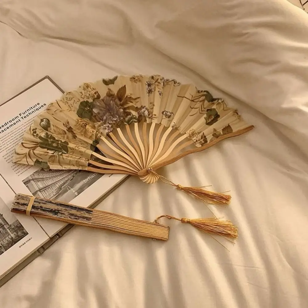 New Folding Design Chinese Style Fan Shooting Prop Portable Size Ancient Fan Prop Handmade Elegant Women's Fan