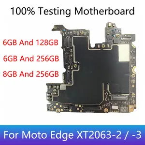 Bilashmart Original Moto Edge XT2063 2 XT2063 3 Motherboard Mobile Electronic Panel Mainboard Circuits With Chips Plate 6GB And 128GB