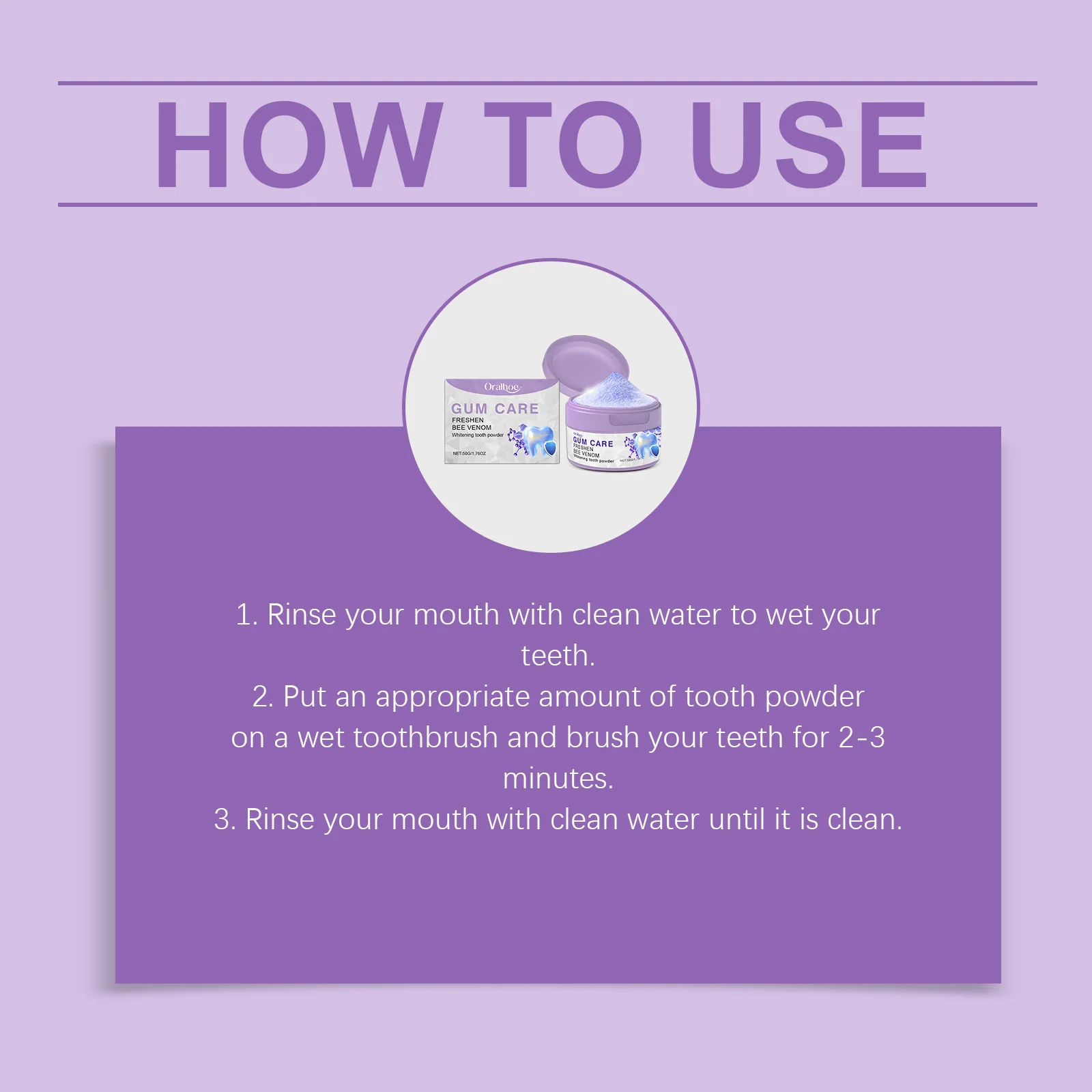 ORALHOE Zahnaufhellungspulver, Bienengift-Formel, schützt Zahnfleisch, Mund, Tiefenreinigung, Zahnlösung, Pigmentablagerung schnell, hellt die Zähne auf