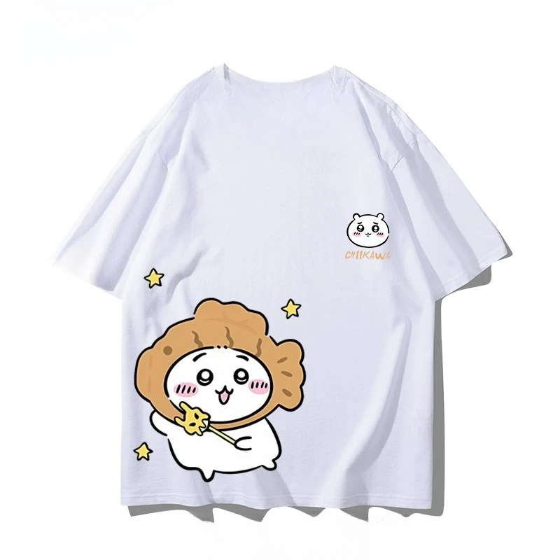 Chiikawa Usagi Cute Anime Graphic T‑Shirt Cotton Unisex Couple Loose Half‑Sleeve Summer Casual Short‑Sleeve Streetwear Daily Top