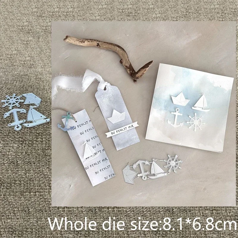 

Новый дизайн, металлическая вырубная форма-трафарет для декоративной вырезки, с изображением парусных лодок, для скрапбукинга, вырезания, альбомов, бумажных открыток, тиснения