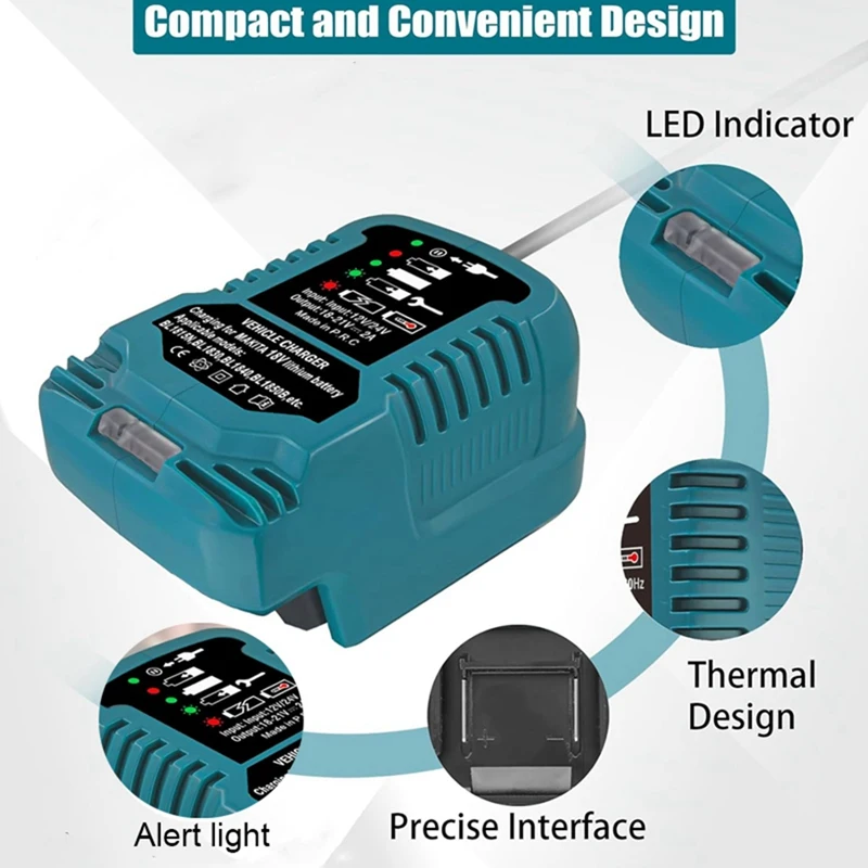 휴대용 미니 배터리 충전기, 마키타 18V 리튬 이온 배터리, BL1415 BL1420 BL1815 BL1830 BL1840 BL1860