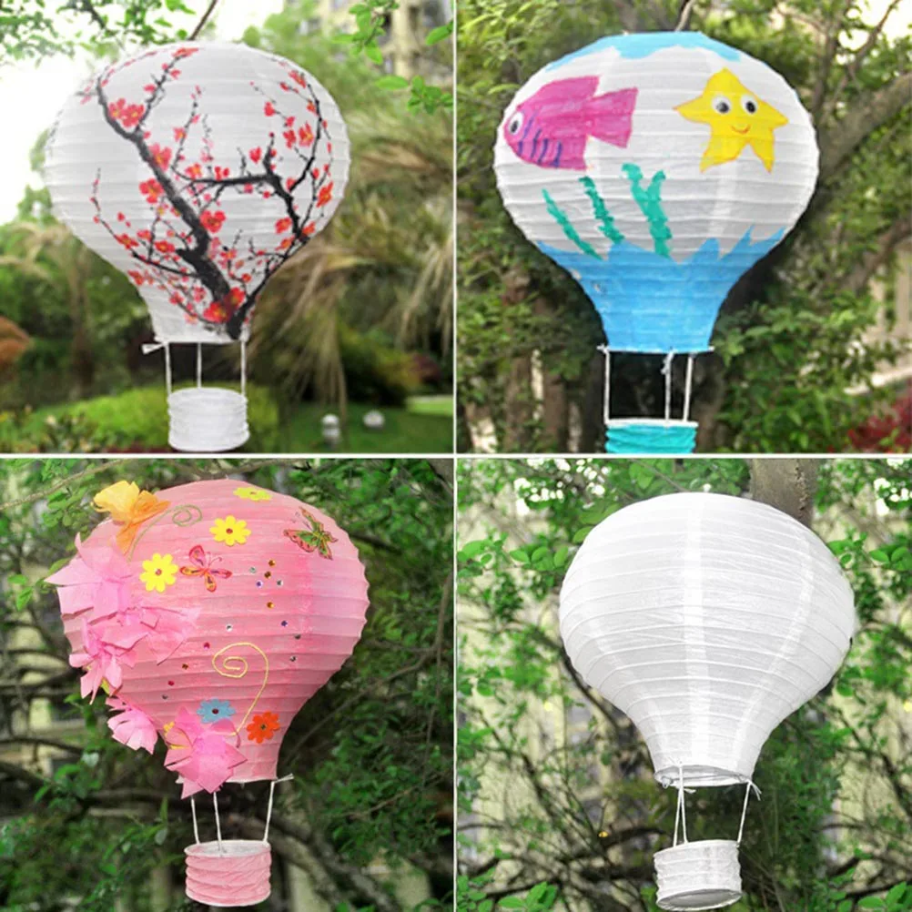 

4Pcs White 30Cm Paper Lanterns Unique Hanging Decorations for Mid Autumn Festival Banquet Wedding Party Mood Enhancing Light