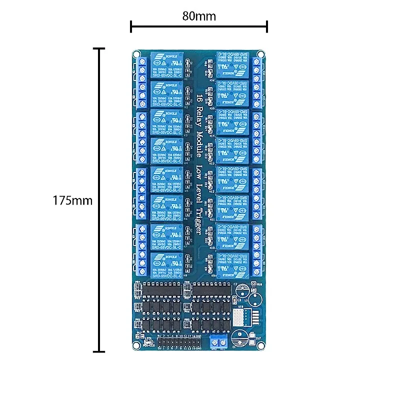 5V/12V/24V 16-Kanal-Relaismodul für Arduino ARM PIC AVR DSP Elektronische Relaisplatte Gürtel Optokoppler-Isolation