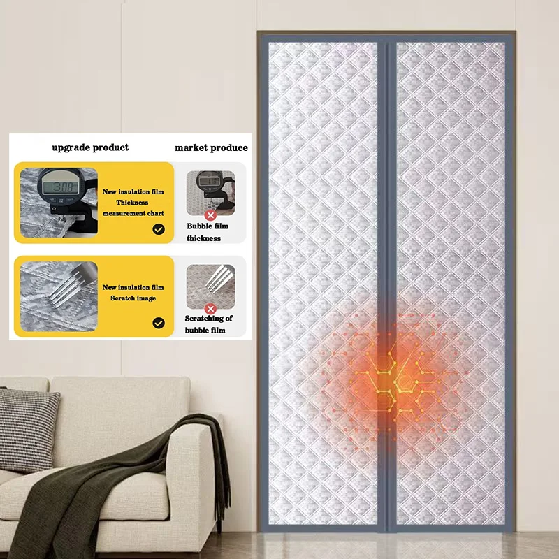 Winter warm cotton door curtain, thickened windproof curtain, magnetic door curtain, partition curtain can be customized
