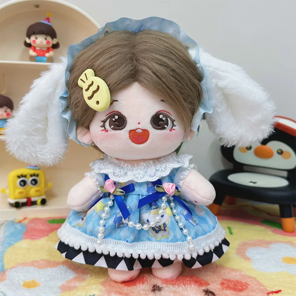 20CM Cotton Doll Rompers Cartoon Plush Doll Replacement Outfit Playing House Accessories Mini Clothes