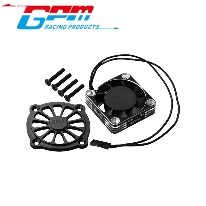 Dissipador de calor para motor de liga gpm mgo018fana 7075 com ventilador de resfriamento de moldura de metal e capa protetora para arrma 1/10 gorgon 4x2 mega 550/