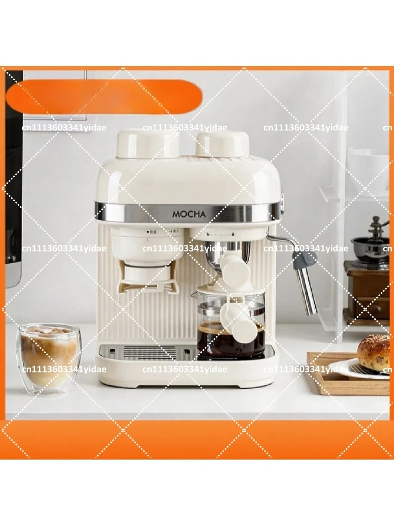 Semi-Automatic Bean-to-Cup Espresso Brewer with Built-in Grinder, Italian & American Coffee Making for Home Use