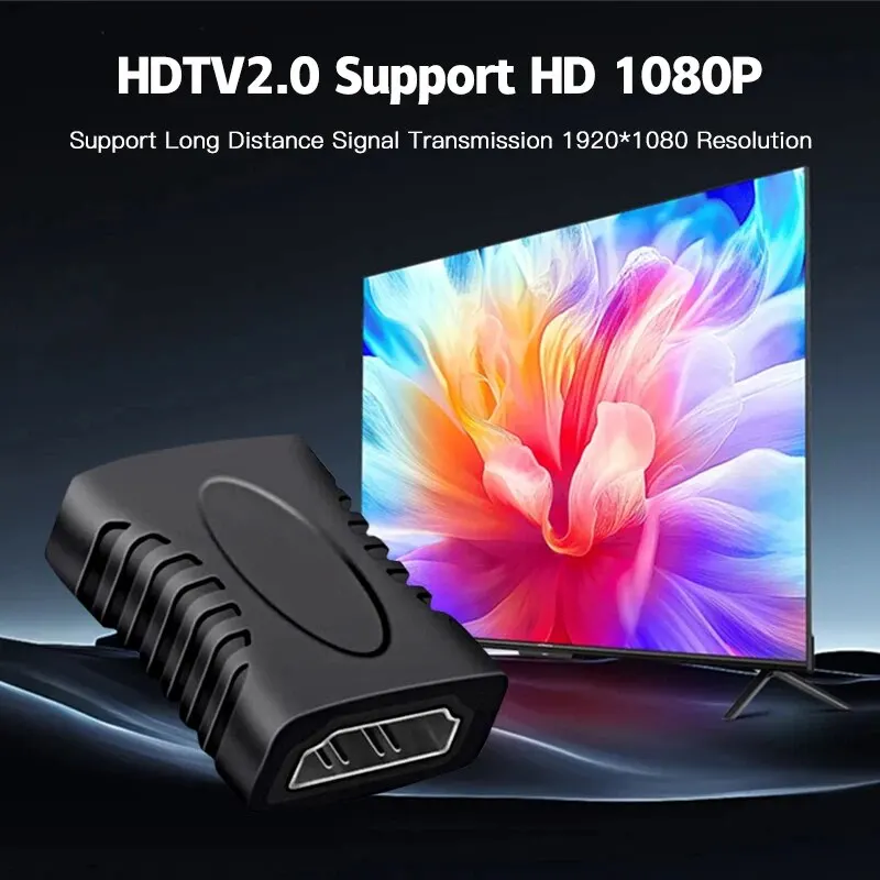 4K /8K HDTV Extender Female To Female Converter HD 1080 Extension Cable Cord Adapter For Monitor Display Laptop