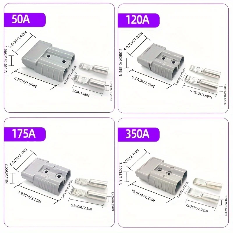 5/10 stücke 50A/120A/175A/350A Anderson Stil Stecker Anschlüsse 12-24V DC power Tool Power Ladegerät Batterie Elektronische Zubehör