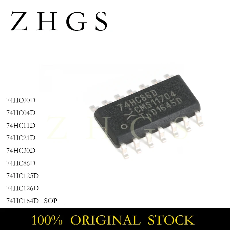 10Pcs New Original 74HC86D 74HC00D 74HC04D 74HC11D 74HC21D 74HC125D 74HC126D 74HC164D 74HC30D 74HC SOP-14 IC Chip Stock Wholsale