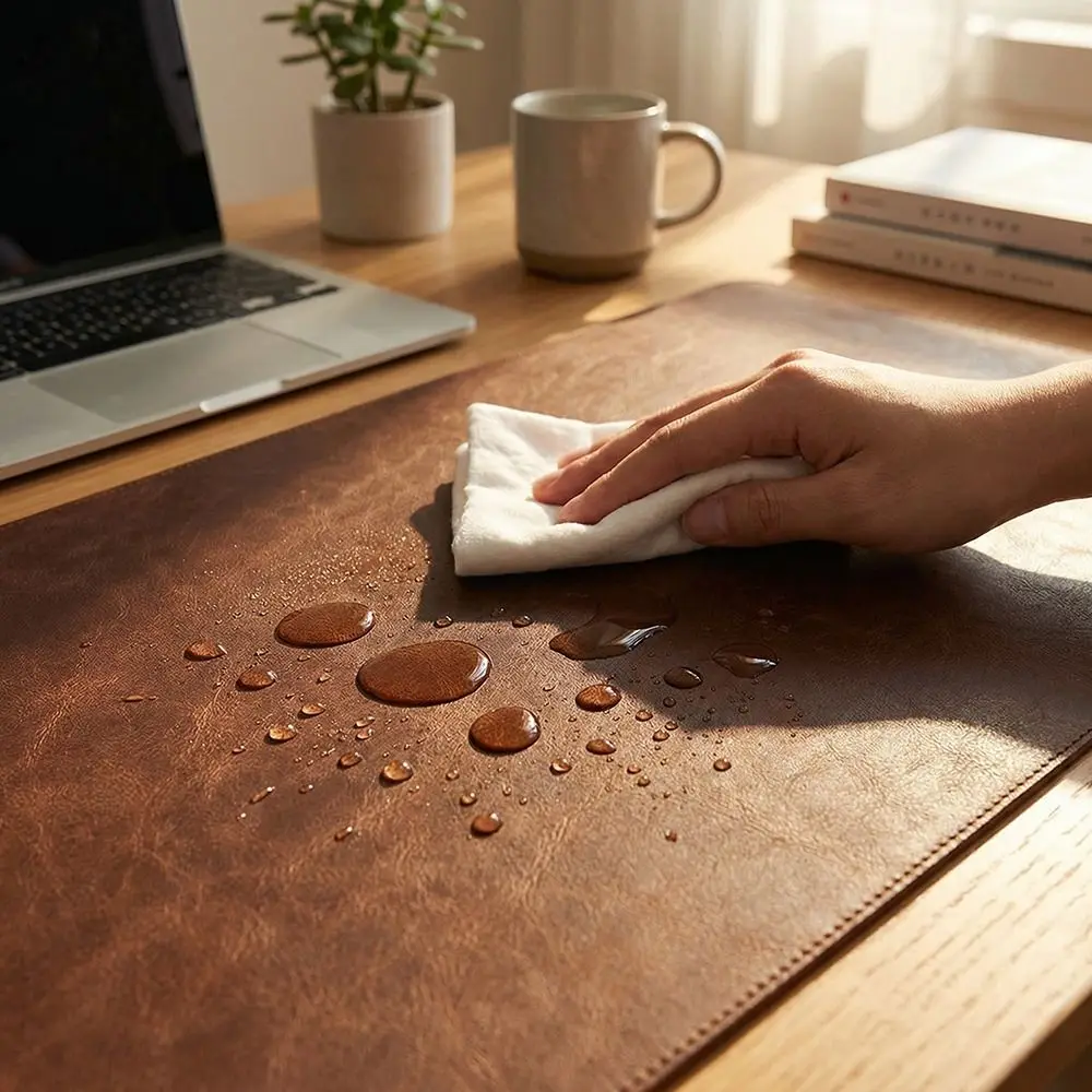 Leather Mouse Pad Crazy Horse Pattern Non-slip Keyboard Mice Mat Waterproof Extra Large Computer Laptop Mousepad Home Office