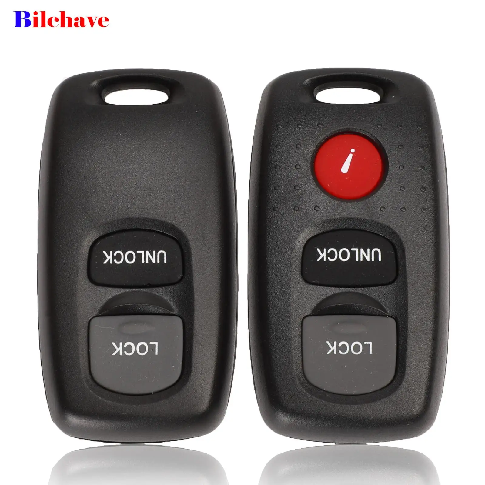 Bilchave Replacement 2/3 Buttons  Keyless Entry Remote Key Shell Fob For Mazda 2 3 6 Series 2004 2005 2006 2007 2008 2009 2010