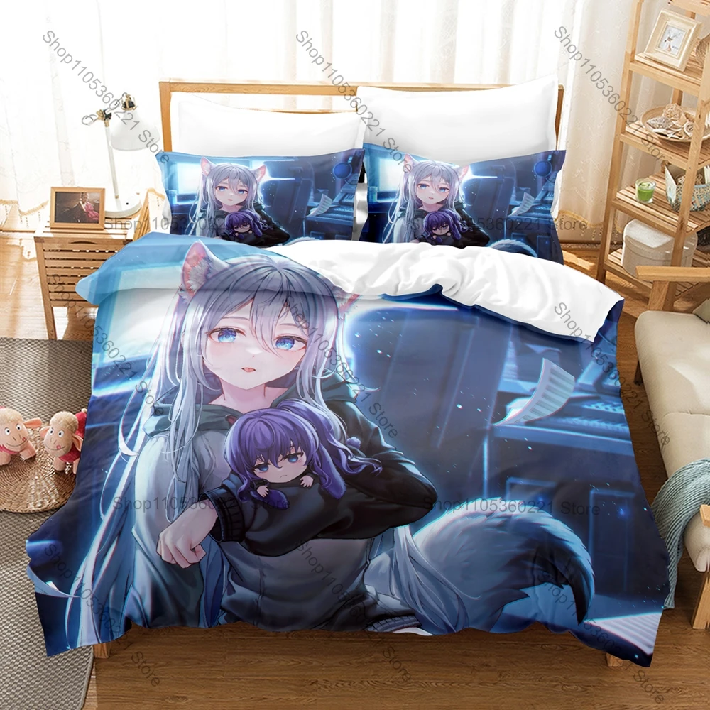Anime Yoisaki Kanade Bedding Set Twin Full Queen King Size Duvet Cover Set Kawaii Bed Linen for Teens Girls Fans