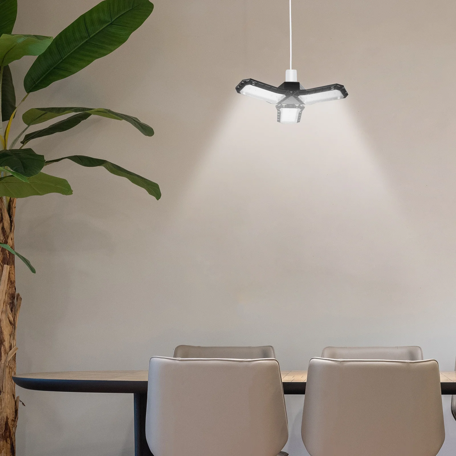 LED Garage Ceiling Light 45W Foldable Shop Light with 3 Panels 0-90 Degree Adjustment Wide Area Coverage for Large Room Lighting