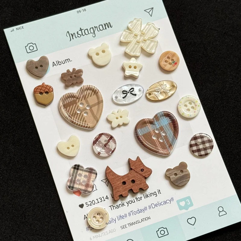 

Ins style button for clothing, hair accessories, bracelets, necklaces, decorative 20Pcs buttons