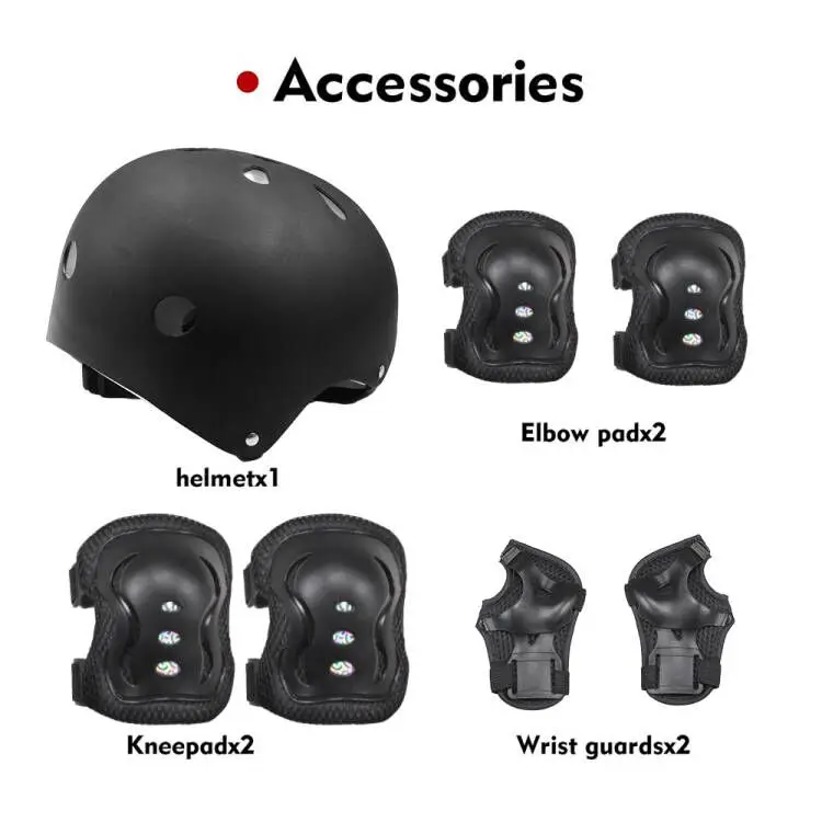 7-teiliger Kinder-Fahrradhelm, Kleinkind-Helm für Jugendliche und Erwachsene, Knieschoner, Ellenbogenschoner, Handgelenkschutz, Schutzausrüstungsset für Skateboard, Fahrrad – Detail 11