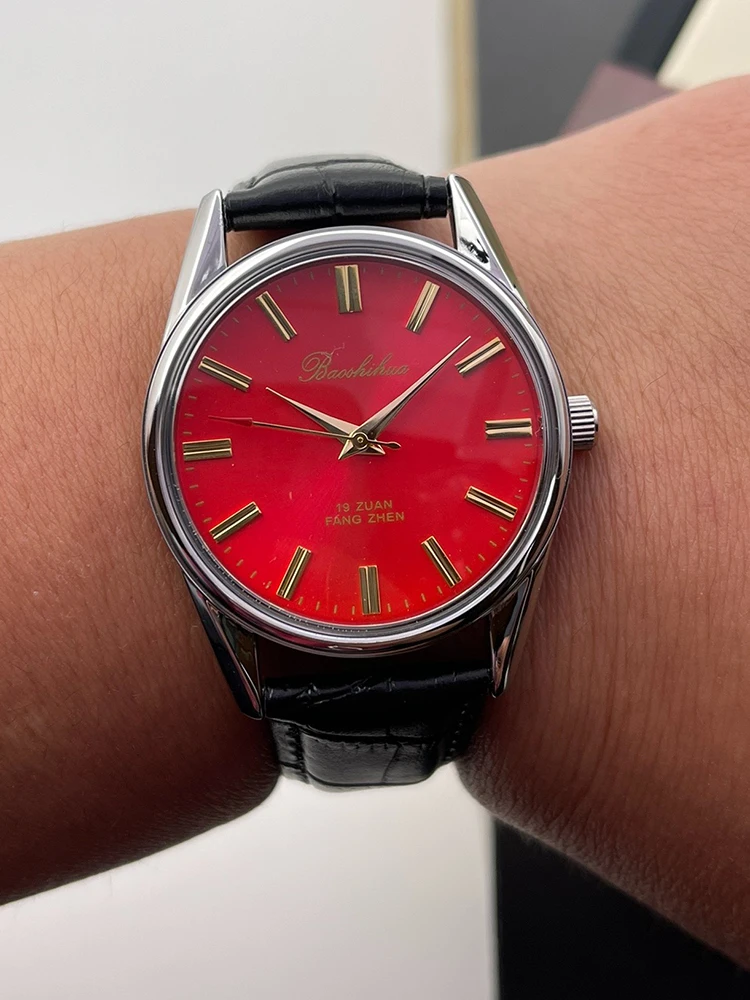 Shanghai Watch Men Vintage Military Watch 36mm Hand Wind orologi da polso meccanici orologi antichi cinesi Classic Retro Style 1963