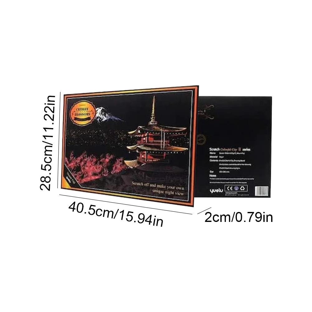 성인용 스크래치 아트지 도구 키트 포함, 스크래치 아트 페인팅 종이, DIY 야경 스크래치 보드, 친구 및 가족용 선물