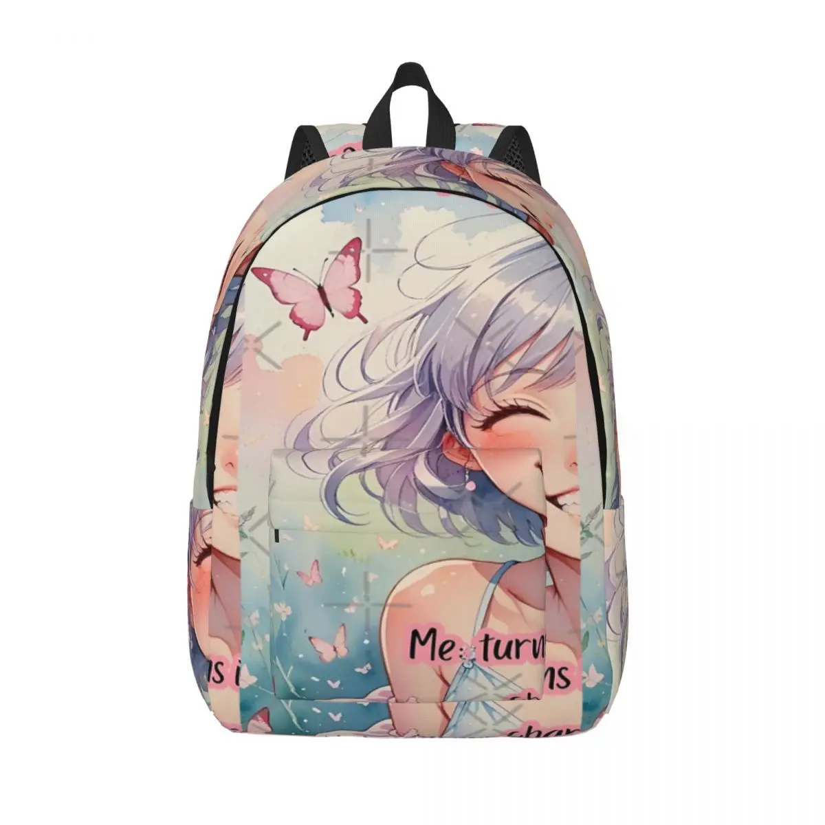 

Be Yourself, милый аниме-девушка с цитатой, простой и стильный рюкзак, холщовый рюкзак, женские сумки