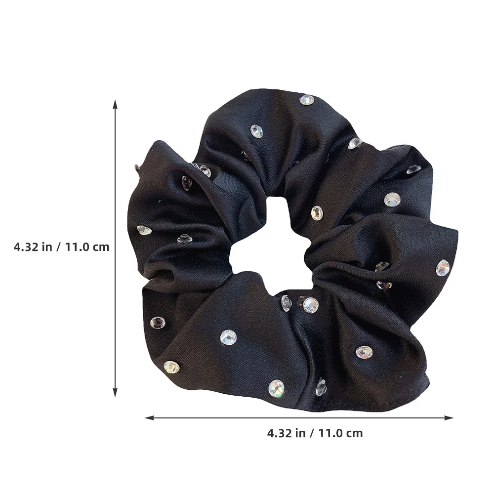 

2Pcs Rhinestone Scrunchies for Women Soft Cloth Ponytail Holder Large Scrunchy Hair Ropes Sparkling Hair Accessories for Daily