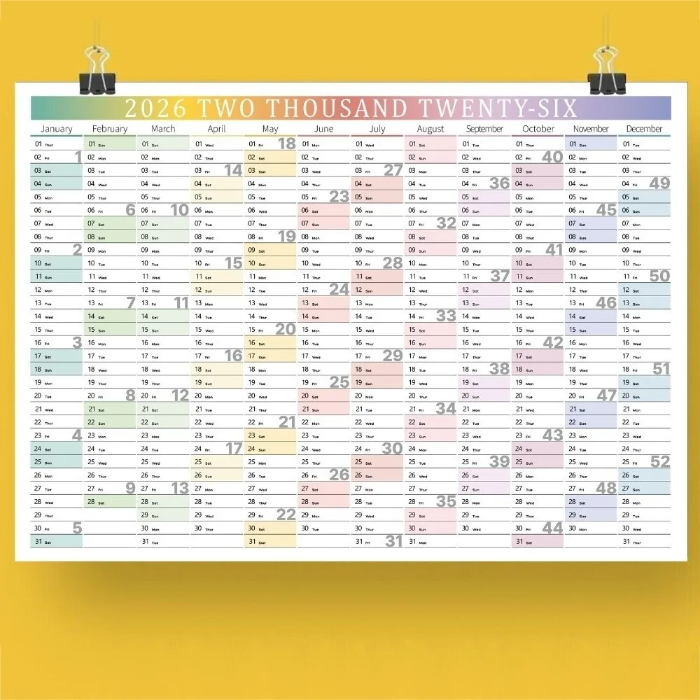New 12 Month Wall Calendar 2026 30x20 in with Label Stickers Wall Planner Non Laminated Wall Mount Annual Planner Office Use