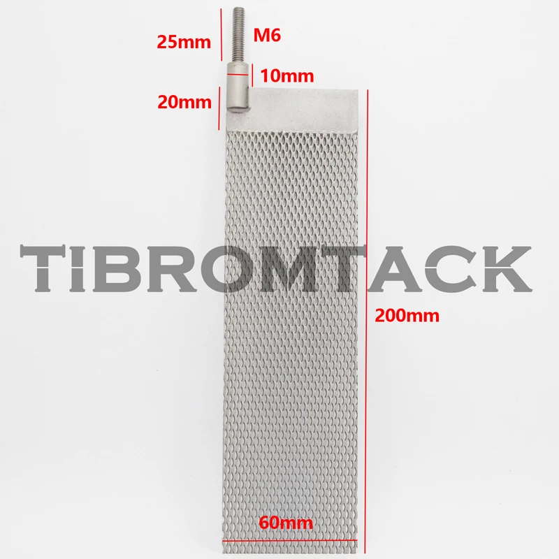 Platinum Coated Titanium Anode Mesh 1, 200*60*1mm for Electrolytic Hydrogen Production