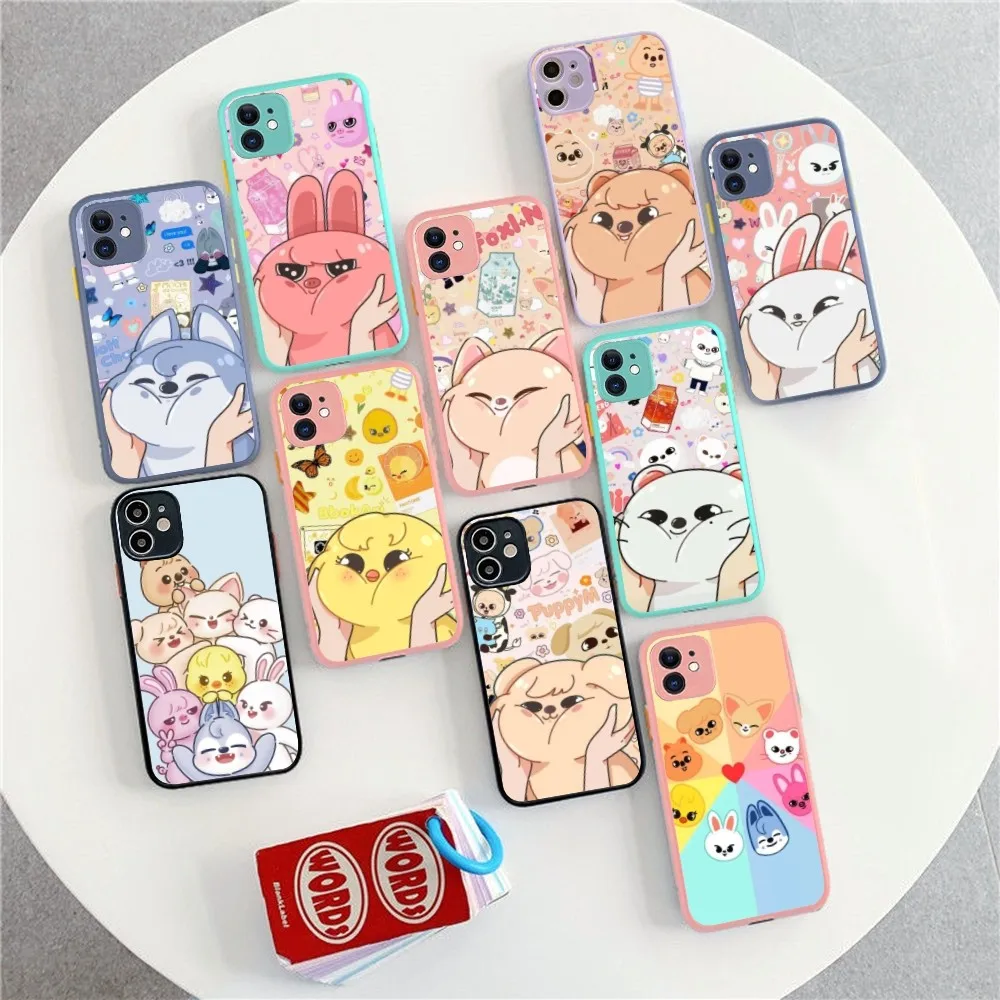 Cute S-Stray K-Kids Phone Case For IPhone 14 X XR XS 7 8 Plus 11 12 13 Pro MAX 13mini Matte Shockproof Case