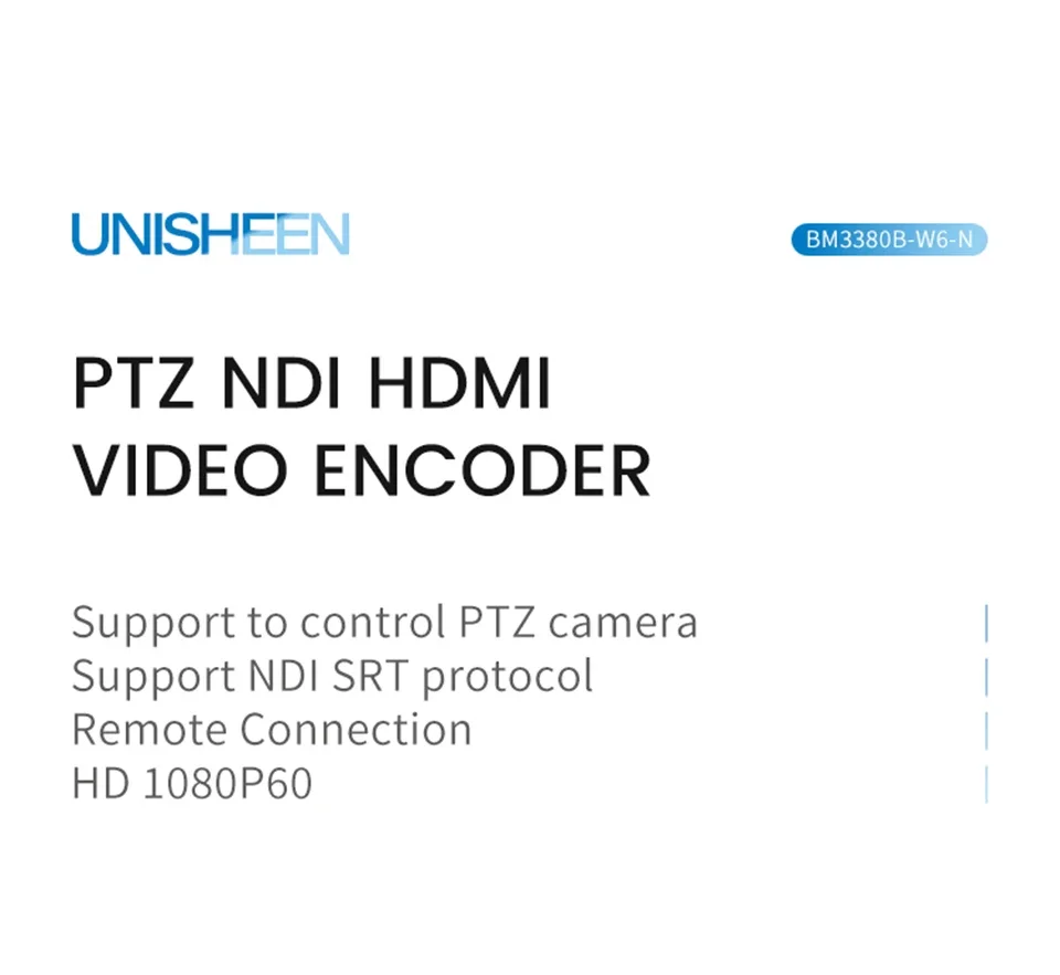 UNISHEEN IP Rtmps Live Streaming H.265 264 IPTV Obs Vmix Wirecast PELCO PTZ 3G SDI NDI HX SRT Video Capture Card Box Encoder view 5