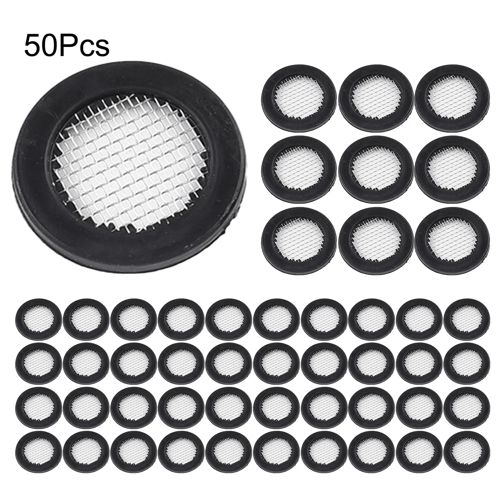 Hose Gasket Rubber Washer 20pcs 40 Mesh Accessories Black For 1/ 2in Tap Head Replacement Shower Head Practical