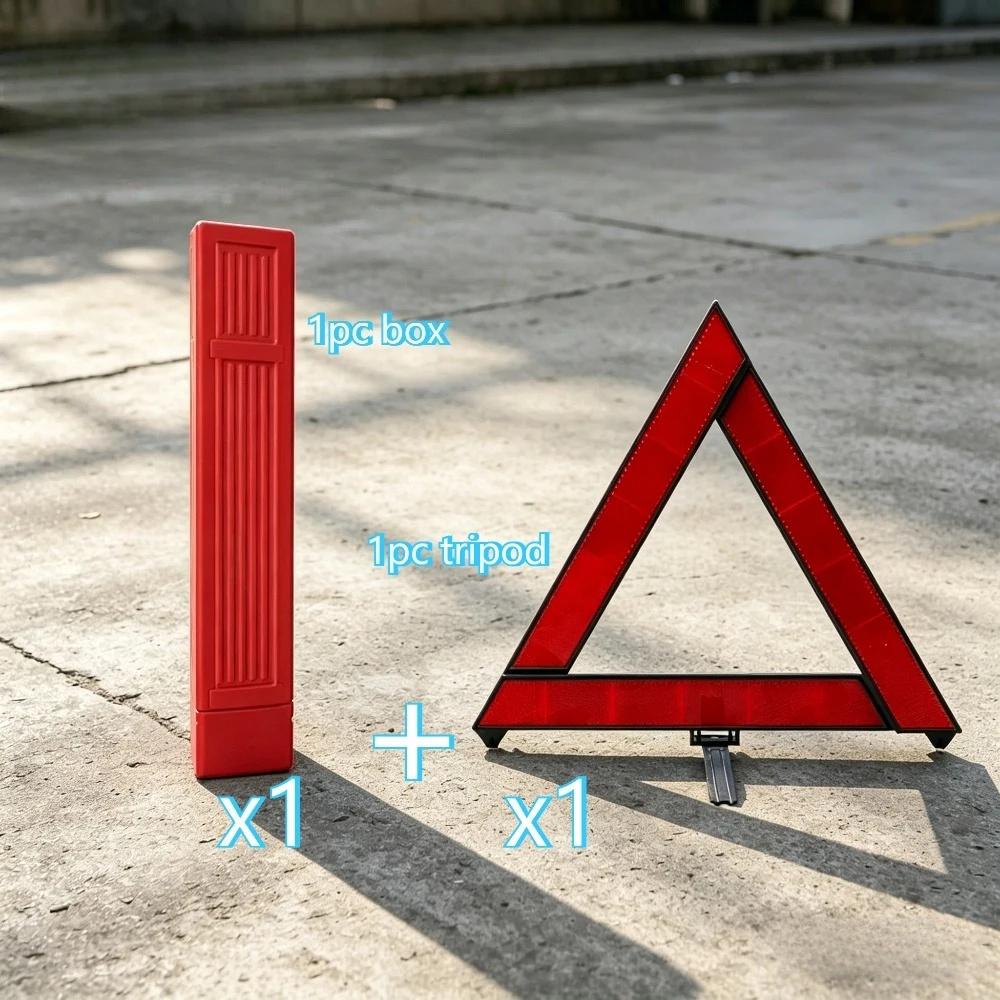 1 Set Car Reflective Warning Triangle Kit with Storage Box, Emergency Breakdown Road Safety Sign for All Vehicles view 4