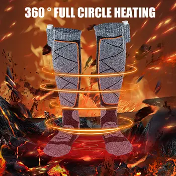Elektriska sportstrumpor elastiska bekväma varma utomhusstrumpor 3 lägen justerbara andningsbara för fiske camping för vandring skidåkning 8 best sales Camping socks - №5