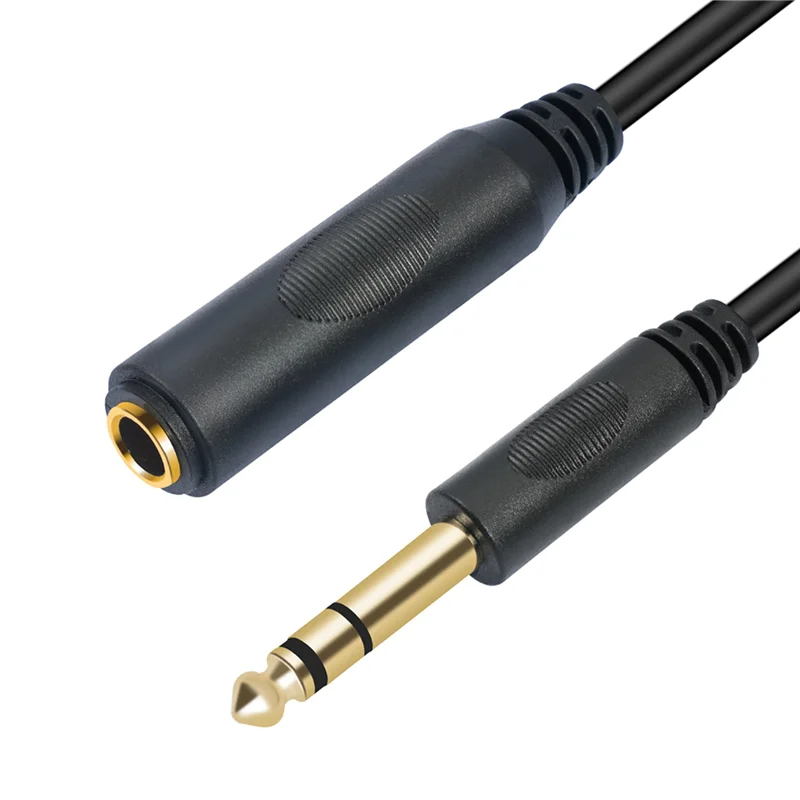 

2Pcs 1/4 TRS 6.35MM Male To 6.35MM Female Stereo Extension Cable Gold Plated Headphone Extension Cable Cord 180Cm