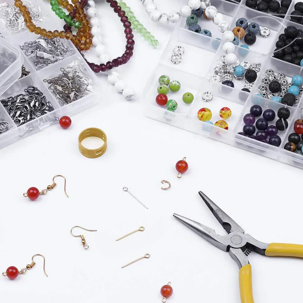 

3200pcs Jewelry Accessories Lobster Clasp Metal Rings Bracelet Making Kit Tools Storage Easy Durability Craft Projects