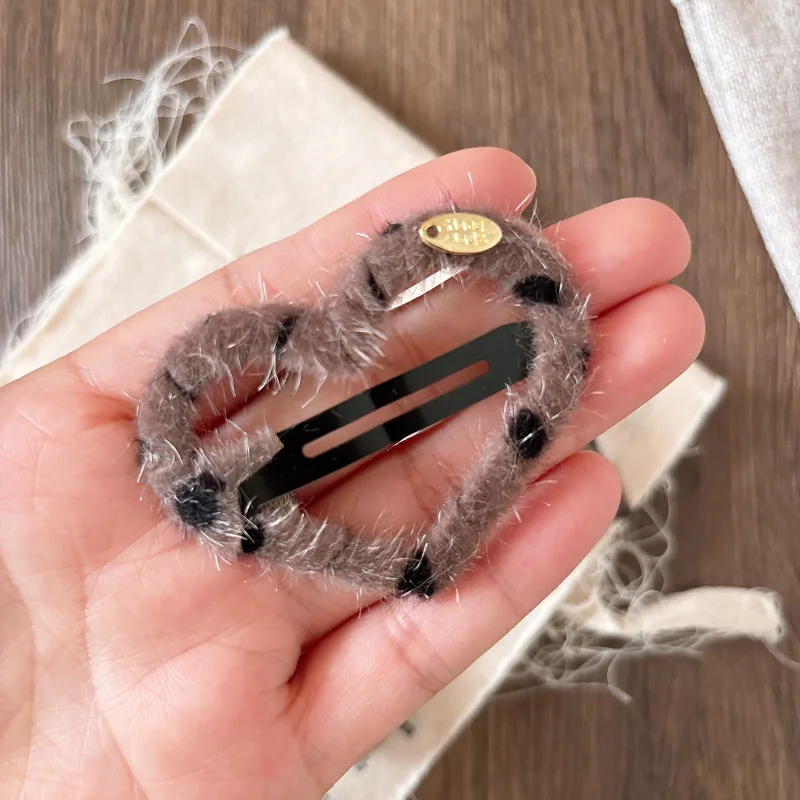 Y2K Sweet Cool Заколки для волос с леопардовым принтом и вырезом, BB-заколки со звездами, заколки для волос для девочек, корейский осенний стиль