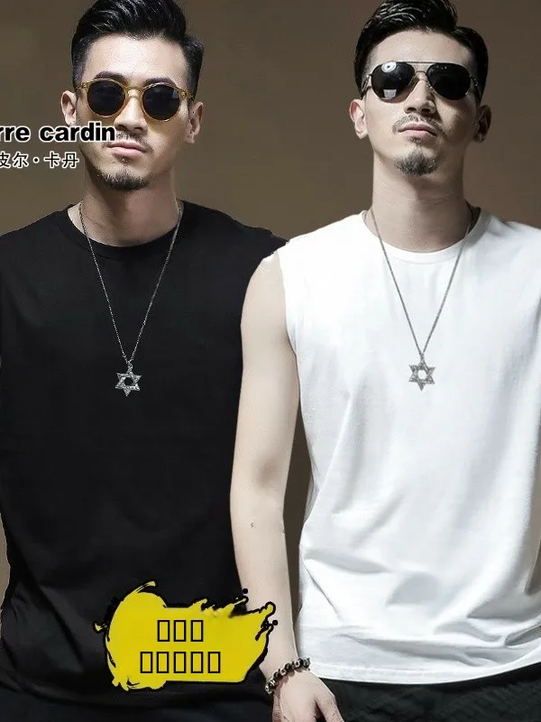 

Мужская летняя тонкая хлопковая спортивная футболка Pierre Cardin свободного кроя с круглым вырезом, однотонная, дышащая, немнущаяся.