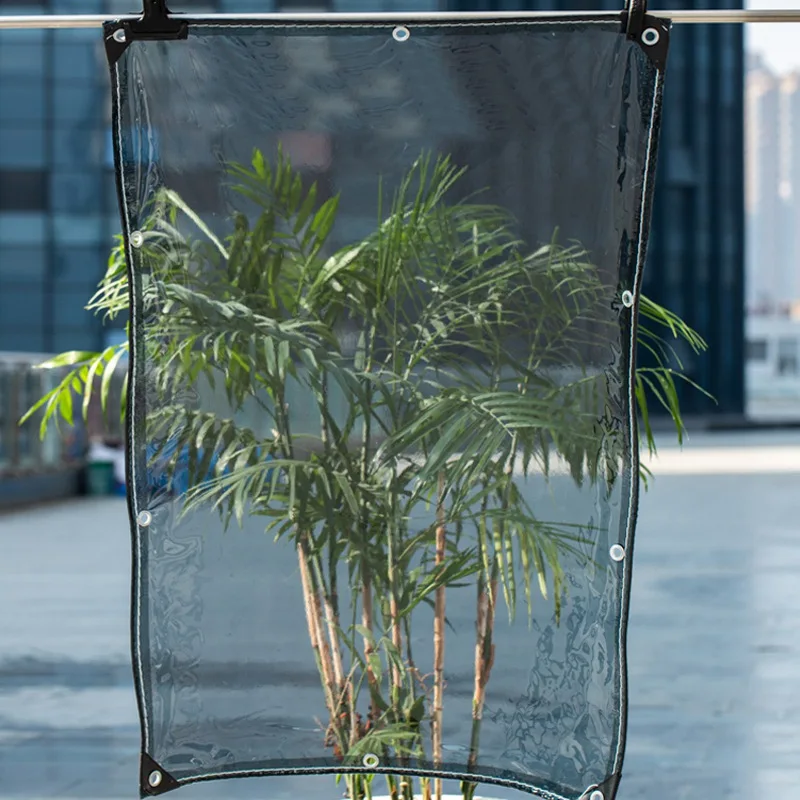 رشاقته 0.32 مللي متر أسود شفاف بولي كلوريد الفينيل القماش المشمع غير نافذ للمطر القماش في الهواء الطلق العريشة Sunproof قماش نافذة الخصوصية غير نافذ للمطر القماش #3