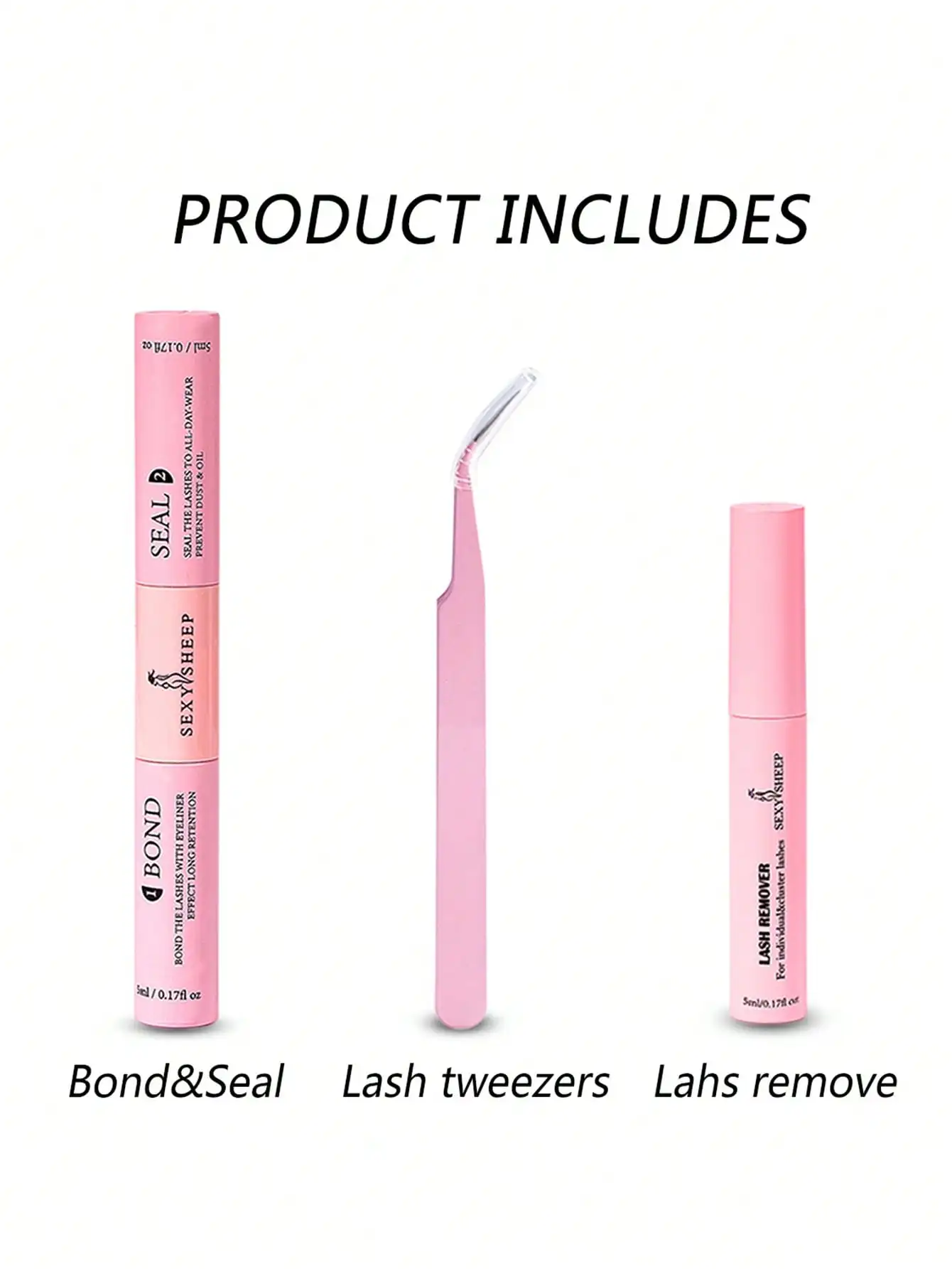 Lash Bond and Seal 10ml Individual Lashes Glue and Seal Super Strong Hold Lash Extension and Lash Glue Remover 5ml Tweezers Kit