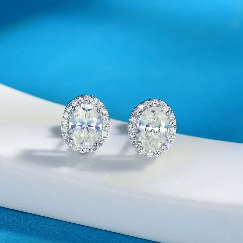 Imagem -04 - Ovo Brilhante Moissanite Brincos para Mulheres S925 Jóias de Prata Certificado Gra Festa de Aniversário de Casamento Presente de Aniversário Mais 1ct