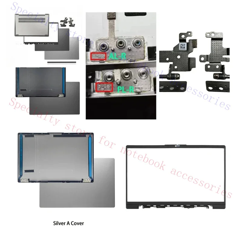 Replace cover for Ideapad 5 14iil05 14are05 14tl05 14alc05 LCD back cover front frame hinges lower hinge 14.0 Inch metal SHELL