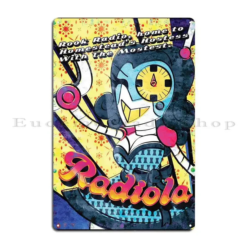 Retro radiola cartaz sinal de metal design pub projetando pintura decoração impresso estanho cartaz cartaz