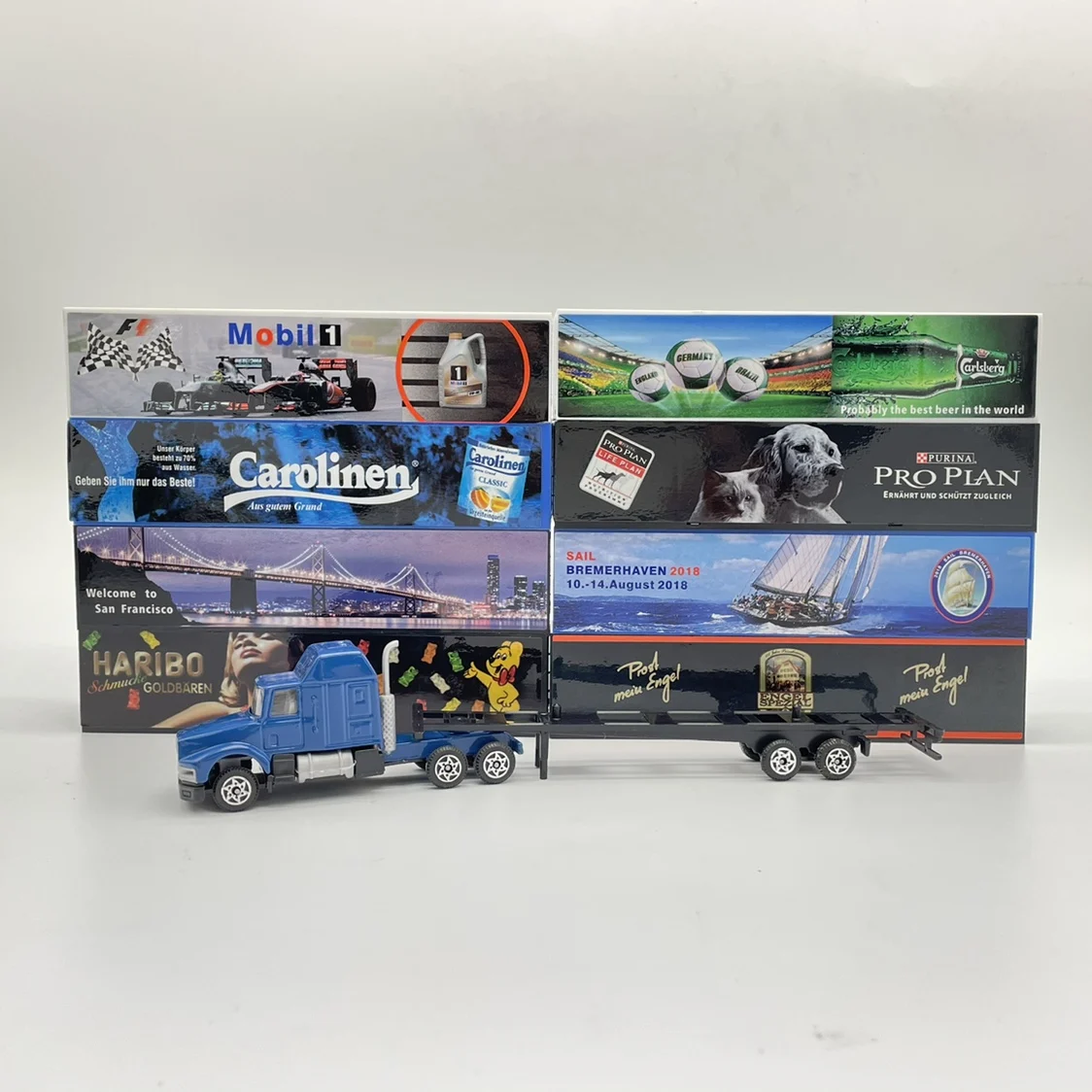 HO Scale 1:87 Trailing Truck Container Model Truck Kids Toy Sand Table Scene Layout Diorama kit 1Pcs