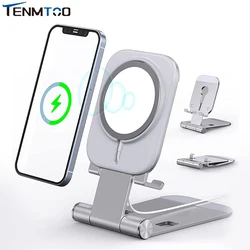 Tenmtoo Phone Stand for Magsafe Charger Adjustable Aluminum Desktop Phone Holder for Apple iPhone 14 Plus 13 12 Mini/Pro Max/Pro