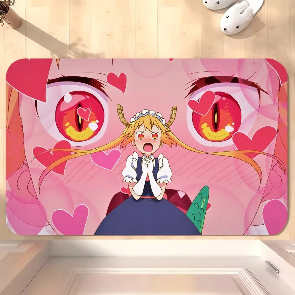 bilibili Anime Miss Kobayashi\'s Dragon Maid D Floor Mat Bedroom Kitchen Door Bath House Super Absorbent Foot Non-slip