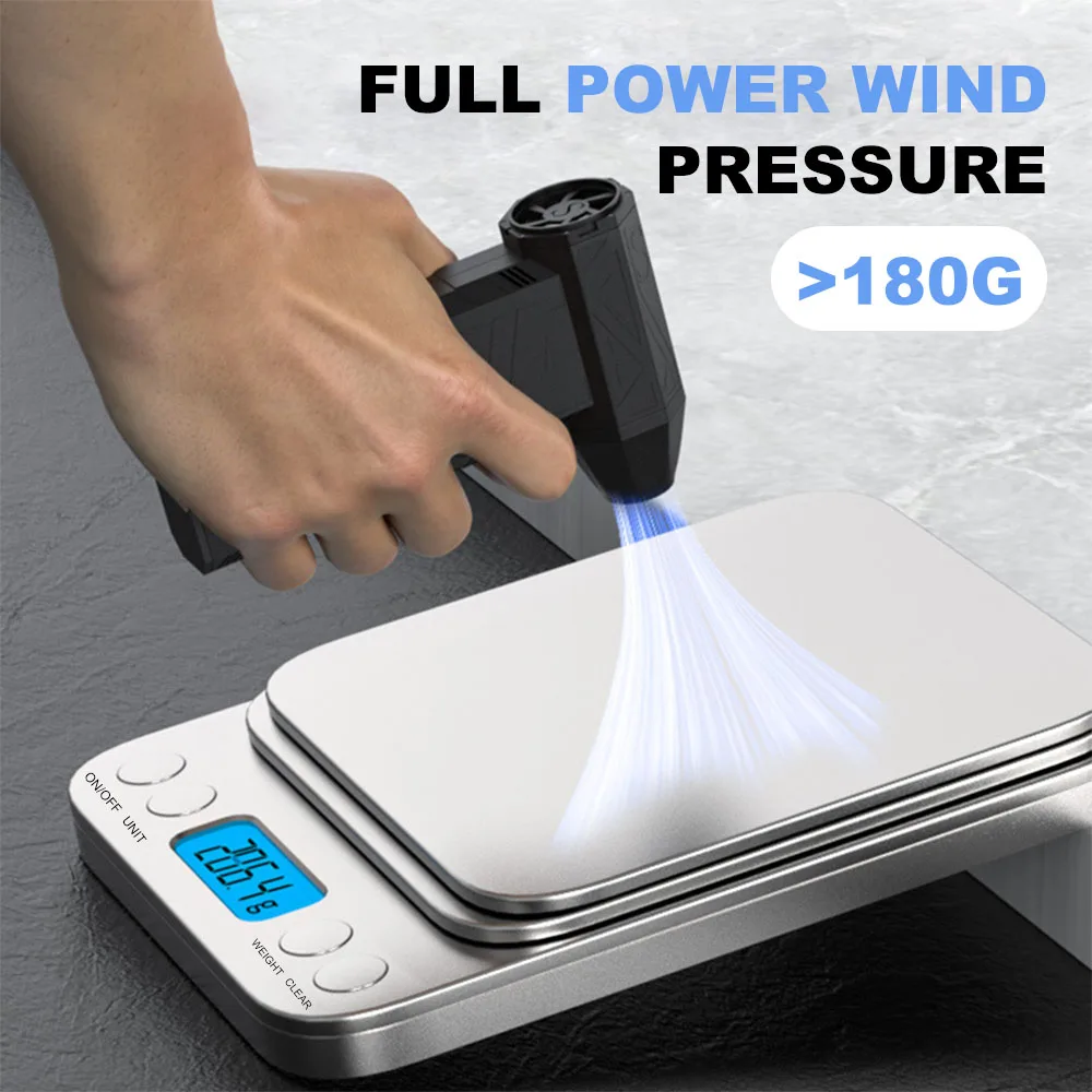 Mini Air Blower Snow Removal Fan 200000 RPM Handheld Electric Turbo Jet Fan 55m/s Wind Speed Brushless Motor Violent Fan