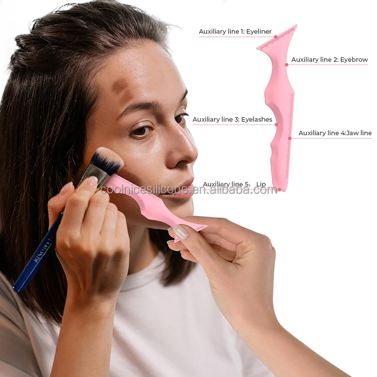 Multi‑Purpose Silicone Makeup Stencil Tool Reusable Eyeliner Eyebrow Lip Contour Jaw‑Line Auxiliary Beauty Tool