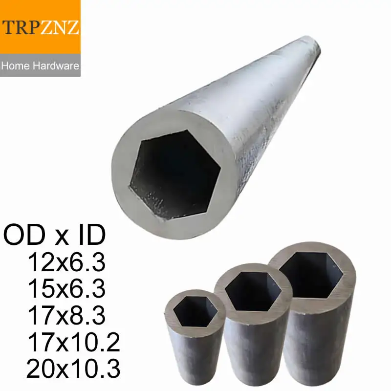 High Precision Outer Circle Inner Hexagonal Carbon Steel Pipe Telescopic Sleeve Accessories Durable 12 15 17 20 22 24 25 26mm
