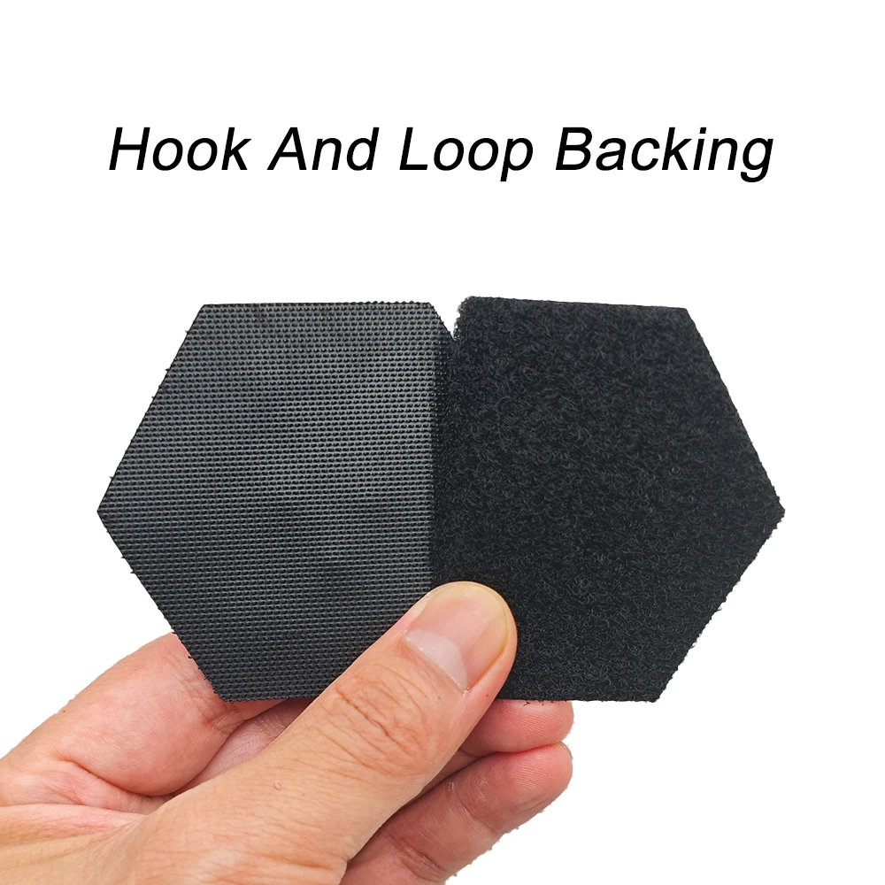 Hexagon Raccoon Head Embroidered Morale Patch Hook Loop Tactical Badge Animal Patch for Backpack Hat Jacket Vest Outdoor Gear