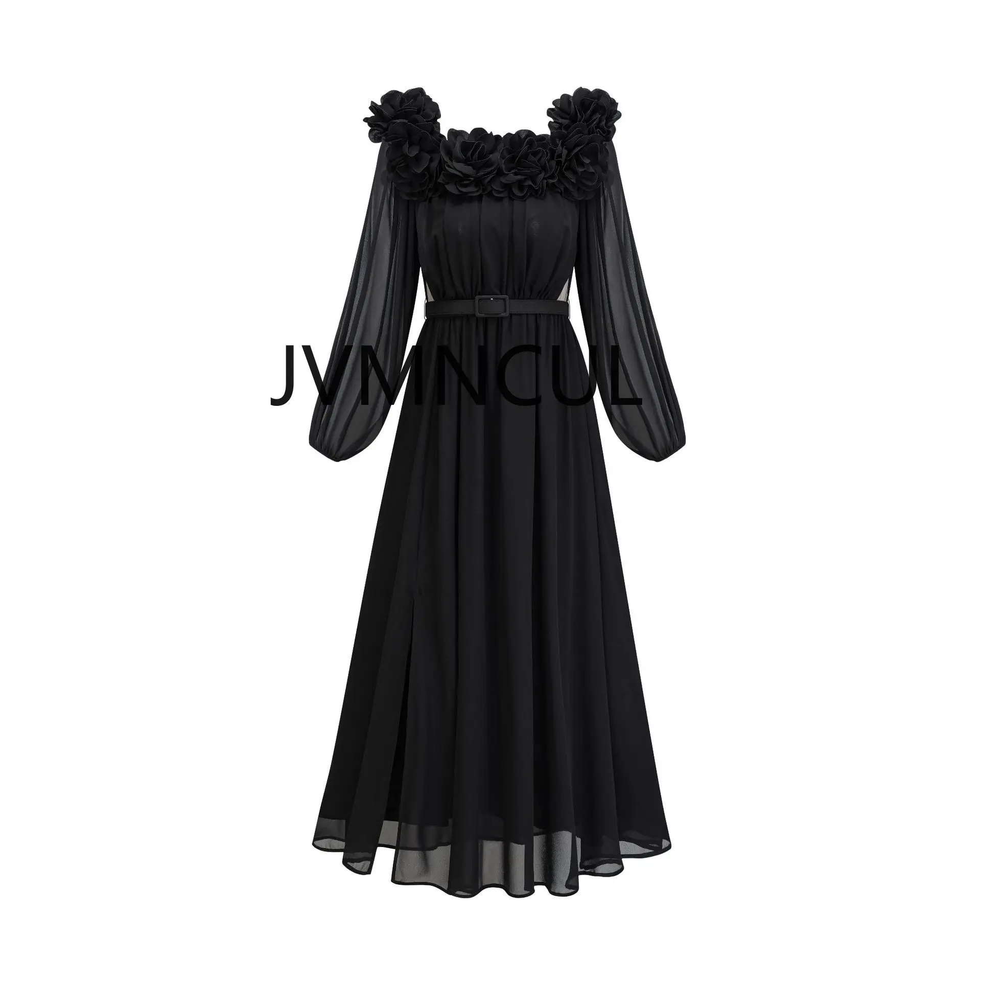 Elegante vestido rosa con dobladillo con volantes, en stock, vestido de noche francés elegante al por mayor para fiestas elegantes, fabricante 2025