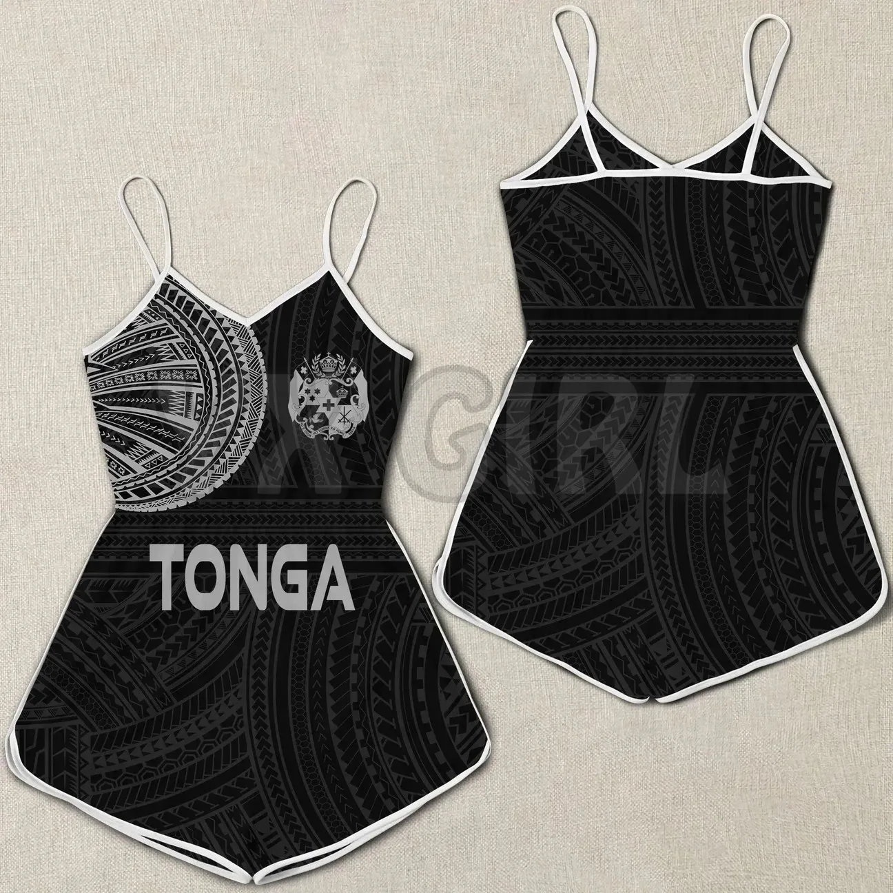 

YX GIRL Tonga Women Rompers Polynesian Tattoo 3D All Over Printed Rompers Summer Women's Bohemia Clothes